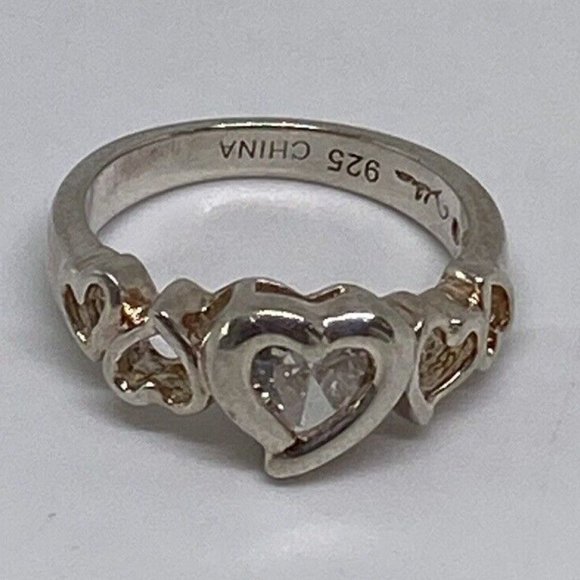 925 STERLING SILVER RING WITH CZ   SIZE  6.75  - Picture 9 of 10